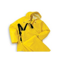 Bata Shoe 76050-LG Bata/Onguard Large Yellow Webtex .65mm Ribbed PVC On Polyester Webtex Rain Bib Overalls With Plain Front